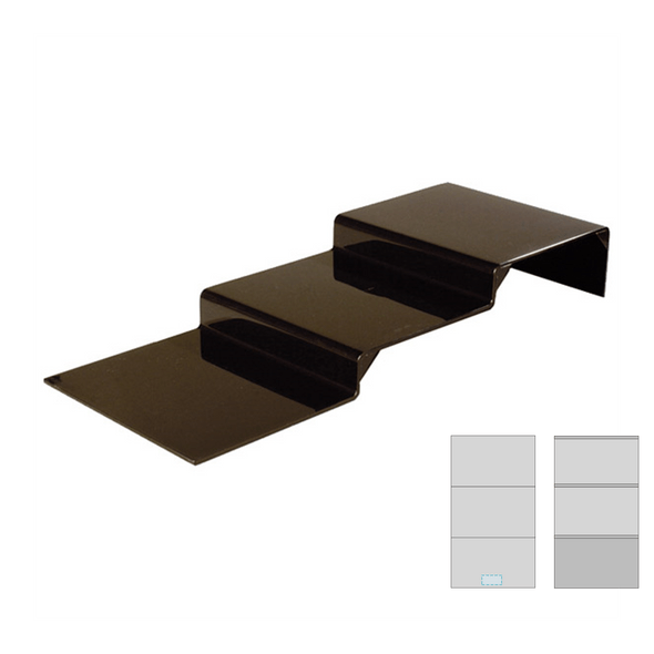 Scala espositore con 3 livelli per buffet acrilico nero Scala espositore con 3 livelli per buffet acrilico nero